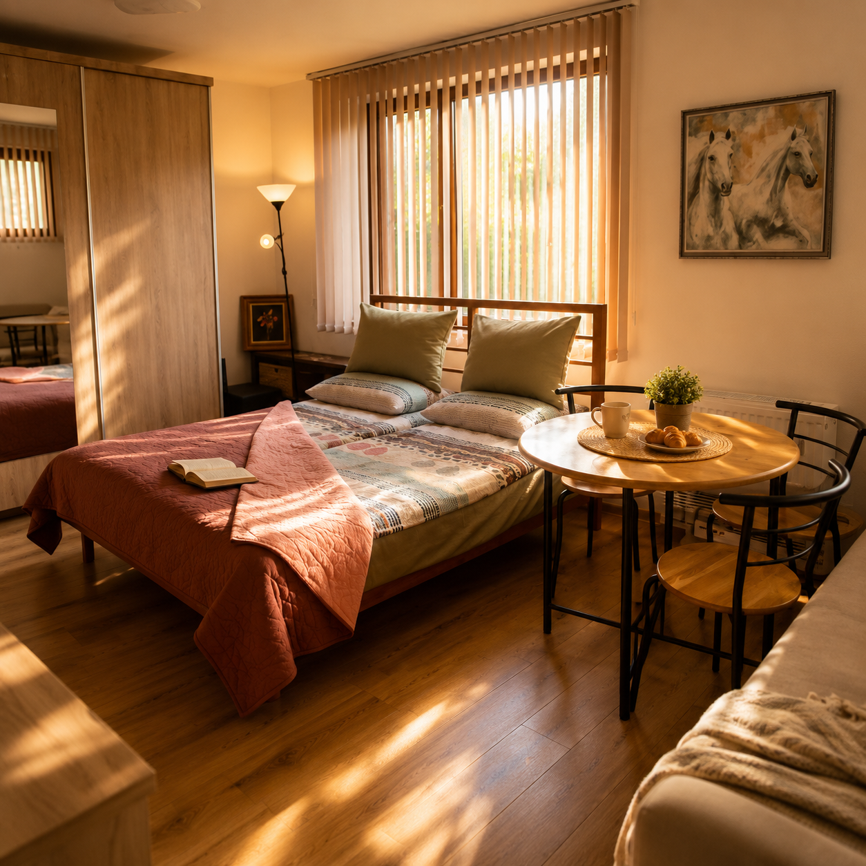Светла спалня в Studio Prolet